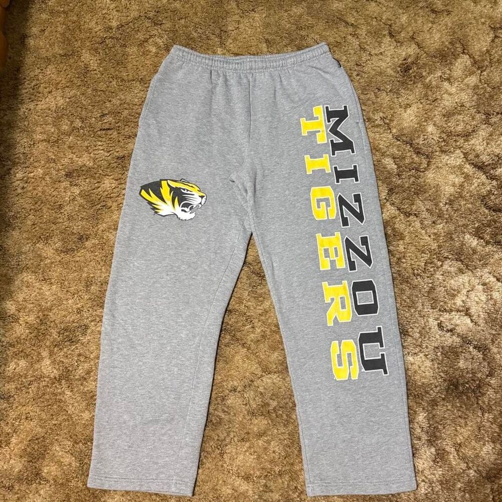 Vintage Jansport Mizzou Tigers College Sweatpants Joggers Grey Medium